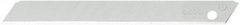 Olfa - 10 Piece Steel Utility Knife Blade - 80mm OAL, 3-5/32" Blade Length, 0.02" Blade Thickness - Benchmark Tooling