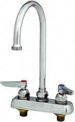 T&S Brass - Standard, 2 Way Design, Deck Mount, Workboard Deck Mount Faucet - 8-3/4 Inch Spout, Lever Handle - Benchmark Tooling