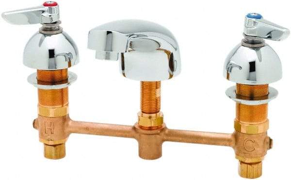 T&S Brass - Lever Handle, Deck Mounted Bathroom Faucet - Two Handle, No Drain, Standard Spout - Benchmark Tooling