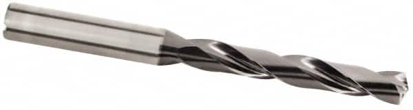 Kennametal - 12.3mm 135° Solid Carbide Jobber Drill - Multilayer TiAlN Finish, Right Hand Cut, Spiral Flute, Straight Shank, 124mm OAL, Standard Point - Benchmark Tooling