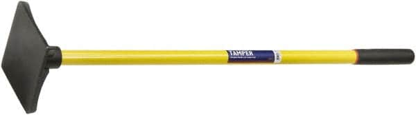 Ability One - 8" High x 8" Wide Round Steel Tamper - 42" Long Fiberglass Straight Handle - Benchmark Tooling