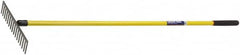 Ability One - Flat Rake with 62" Straight Fiberglass Handle - 16 Tines, 3" Tine Length - Benchmark Tooling