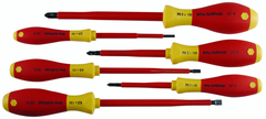 Insulated Slotted Screwdriver 3.4; 4.5; 6.5mm & Phillips # 1; 2 & 3. 6 Piece Set - Benchmark Tooling