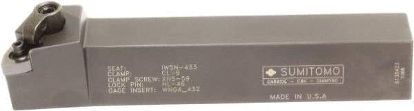 Sumitomo - MWLN, Right Hand Cut, -5° Lead Angle, 1" Shank Height x 1" Shank Width, Negative Rake Indexable Turning Toolholder - 5" OAL, WNMG 432 Insert Compatibility, Series Multi-Option - Benchmark Tooling