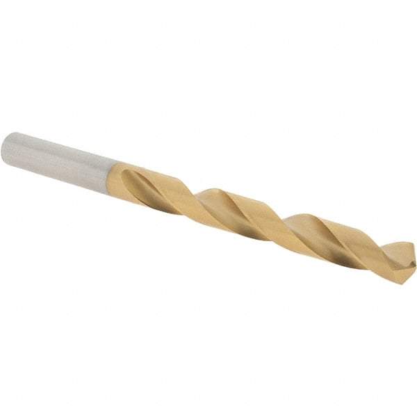 Guhring - 25/64" 118° High Speed Steel Jobber Drill - TiN Finish, Right Hand Cut, Spiral Flute, Straight Shank, 133mm OAL, Standard Point - Benchmark Tooling