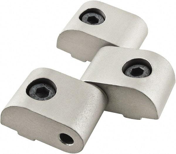 80/20 Inc. - 57mm Long x 29mm Wide x 13mm Thick, Heavy Duty Hinge - Aluminum, Clear Anodized Finish - Benchmark Tooling