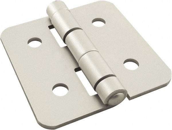 80/20 Inc. - 3" Long x 3" Wide x 3.18mm Thick, Aluminum Door Hinge - Aluminum, Clear Anodized Finish - Benchmark Tooling