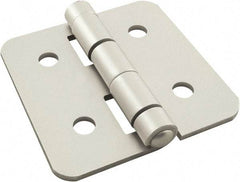 80/20 Inc. - 3" Long x 3" Wide x 3.18mm Thick, Aluminum Door Hinge - Aluminum, Clear Anodized Finish - Benchmark Tooling