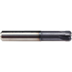Emuge - 12mm Diam, 7mm LOC, 4 Flute Solid Carbide Roughing & Finishing End Mill - TiAlN Finish, 83mm OAL, 12mm Shank Diam, Cylindrical Shank, 0° Helix, Stub Length - Benchmark Tooling