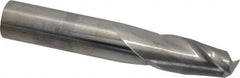 SGS - 15/32", 1" LOC, 1/2" Shank Diam, 3" OAL, 2 Flute, Solid Carbide Square End Mill - Single End, Uncoated, Spiral Flute, 30° Helix, Centercutting, Right Hand Cut, Right Hand Flute, Series 3 - Benchmark Tooling