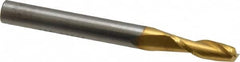 SGS - 13/64", 5/8" LOC, 1/4" Shank Diam, 2-1/2" OAL, 2 Flute, Solid Carbide Square End Mill - Single End, TiN Finish, Spiral Flute, 30° Helix, Centercutting, Right Hand Cut, Right Hand Flute, Series 3 - Benchmark Tooling