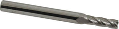SGS - 13/64", 5/8" LOC, 1/4" Shank Diam, 2-1/2" OAL, 4 Flute, Solid Carbide Square End Mill - Single End, Uncoated, Spiral Flute, 30° Helix, Centercutting, Right Hand Cut, Right Hand Flute, Series 1 - Benchmark Tooling