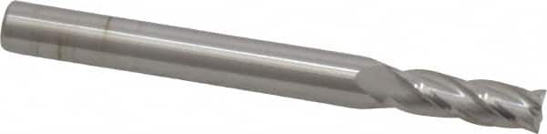 SGS - 7/32", 5/8" LOC, 1/4" Shank Diam, 2-1/2" OAL, 4 Flute, Solid Carbide Square End Mill - Single End, Uncoated, Spiral Flute, 30° Helix, Centercutting, Right Hand Cut, Right Hand Flute, Series 1 - Benchmark Tooling