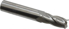 SGS - 29/64", 1" LOC, 1/2" Shank Diam, 3" OAL, 4 Flute, Solid Carbide Square End Mill - Single End, Uncoated, Spiral Flute, 30° Helix, Centercutting, Right Hand Cut, Right Hand Flute, Series 1 - Benchmark Tooling