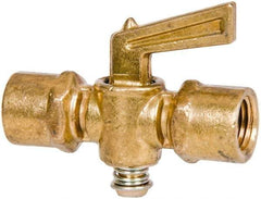 Parker - 1/4" Tube, Compression Pipe to Compression Pipe Drain Cock & Shutoff Valve - 1/4-18 Thread, 30 Max psi - Benchmark Tooling