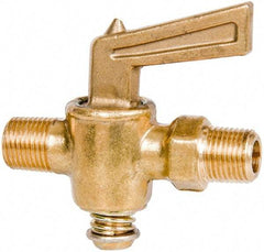 Parker - 1/8" Pipe, Male Pipe to Male Pipe Drain Cock & Shutoff Valve - 1/8-27 Thread, 30 Max psi - Benchmark Tooling