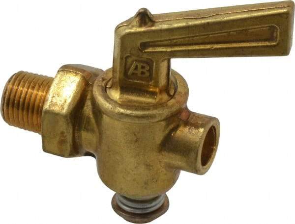 Parker - 1/8" Pipe, Male Pipe Drain Cock & Shutoff Valve - 1/8-27 Thread, 150 Max psi - Benchmark Tooling