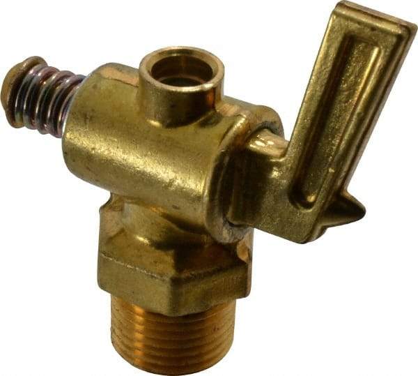 Parker - 3/8" Pipe, Male Pipe Drain Cock & Shutoff Valve - 3/8-18 Thread, 150 Max psi - Benchmark Tooling