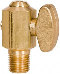 Parker - 1/4" Pipe, Male Pipe Drain Cock & Shutoff Valve - 1/4-18 Thread, 150 Max psi - Benchmark Tooling