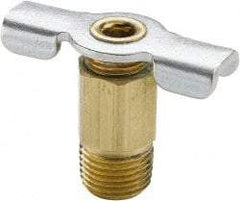 Parker - 1/8" Pipe, Internal Seal Drain Cock & Shutoff Valve - 1/8-27 Thread, 150 Max psi - Benchmark Tooling