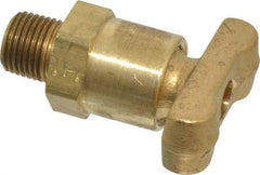 Parker - 1/8" Pipe, Male Pipe Drain Cock & Shutoff Valve - 1/8-27 Thread, 150 Max psi - Benchmark Tooling