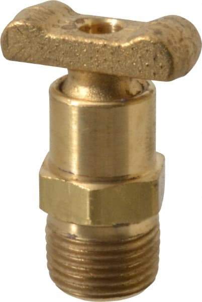 Parker - 3/8" Pipe, Male Pipe Drain Cock & Shutoff Valve - 3/8-18 Thread, 150 Max psi - Benchmark Tooling