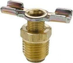 Parker - 3/8" Pipe, External Seal Drain Cock & Shutoff Valve - 3/8-18 Thread, 150 Max psi - Benchmark Tooling
