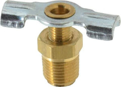 Parker - 1/8" Pipe, External Seal Drain Cock & Shutoff Valve - 1/8-27 Thread, 150 Max psi - Benchmark Tooling