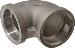 Merit Brass - 1-1/4" Grade 316 Stainless Steel Pipe 90° Elbow - Socket Weld x Socket Weld End Connections, 150 psi - Benchmark Tooling