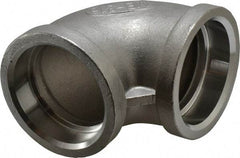 Merit Brass - 1-1/2" Grade 316 Stainless Steel Pipe 90° Elbow - Socket Weld x Socket Weld End Connections, 150 psi - Benchmark Tooling