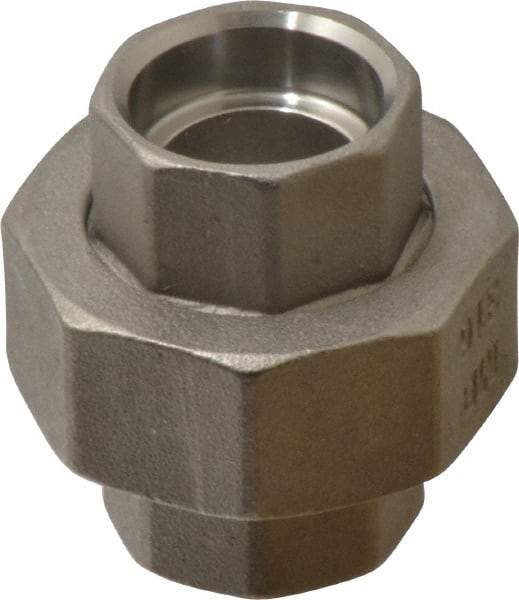 Merit Brass - 1/2" Grade 316 Stainless Steel Pipe Union - Socket Weld x Socket Weld End Connections, 150 psi - Benchmark Tooling