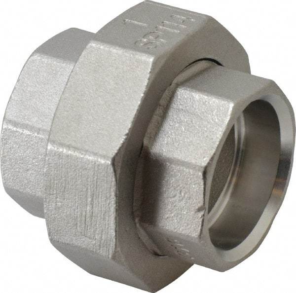 Merit Brass - 1" Grade 316 Stainless Steel Pipe Union - Socket Weld x Socket Weld End Connections, 150 psi - Benchmark Tooling