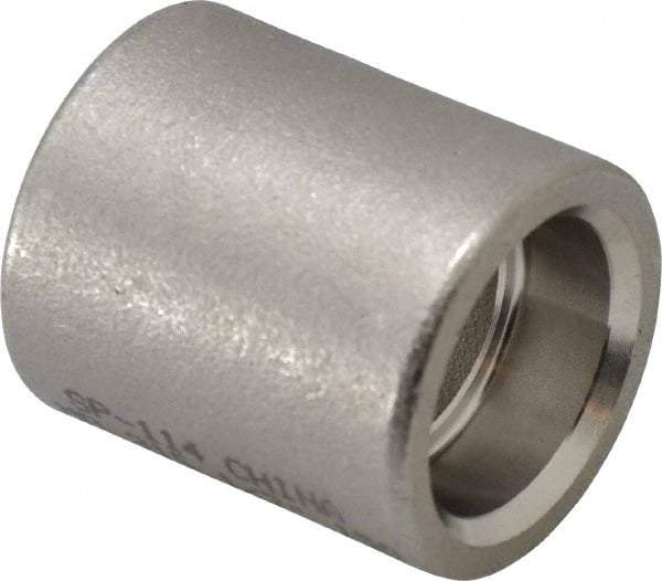 Merit Brass - 1/2" Grade 316 Stainless Steel Pipe Coupling - Socket Weld x Socket Weld End Connections, 150 psi - Benchmark Tooling