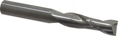 SGS - 5/8", 2-1/4" LOC, 5/8" Shank Diam, 5" OAL, 2 Flute, Solid Carbide Square End Mill - Single End, Uncoated, Spiral Flute, 30° Helix, Centercutting, Right Hand Cut, Right Hand Flute, Series 3L - Benchmark Tooling