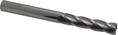 SGS - 7/16", 2" LOC, 7/16" Shank Diam, 4-1/2" OAL, 4 Flute, Solid Carbide Square End Mill - Single End, Uncoated, Spiral Flute, 30° Helix, Centercutting, Right Hand Cut, Right Hand Flute, Series 1L - Benchmark Tooling