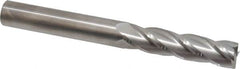 SGS - 1/2", 2" LOC, 1/2" Shank Diam, 4-1/2" OAL, 4 Flute, Solid Carbide Square End Mill - Single End, Uncoated, Spiral Flute, 30° Helix, Centercutting, Right Hand Cut, Right Hand Flute, Series 1L - Benchmark Tooling