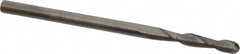SGS - 1/8" Diam, 3/4" LOC, 2 Flute Solid Carbide Ball End Mill - Uncoated, Single End, 2-1/4" OAL, 1/8" Shank Diam, Spiral Flute - Benchmark Tooling