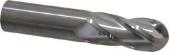 SGS - 1" Diam, 2-1/4" LOC, 4 Flute Solid Carbide Ball End Mill - Uncoated, Single End, 5" OAL, 1" Shank Diam, Spiral Flute - Benchmark Tooling