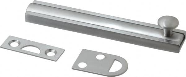 Don-Jo - 4" Long, 1/2" Wide Brass Slide Bolt - US26D Satin Chrome Plated - Benchmark Tooling