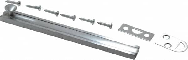 Don-Jo - 6" Long, 1/2" Wide Brass Slide Bolt - US26D Satin Chrome Plated - Benchmark Tooling
