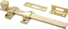 Don-Jo - 8" Long, 1" Wide Brass Surface Bolt - Polished Brass - Benchmark Tooling