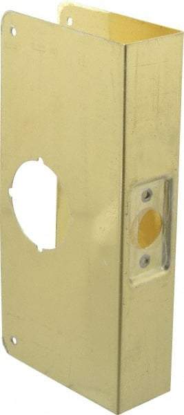 Don-Jo - 4-1/4" Wide x 9" High, Polished Brass Finish, Door Reinforcer - 1-3/4" Thick Door, 2-3/4" Backset - Benchmark Tooling