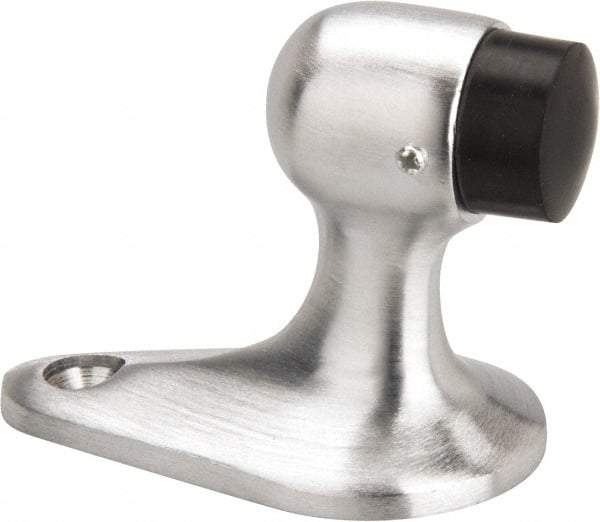 Don-Jo - 2-1/8" Projection Small Gooseneck Door Stop - Floor Mount, Satin Chrome Finish - Benchmark Tooling