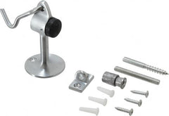 Don-Jo - 3" Projection Pedestal Door Stop with Hook - Floor & Wall Mount, Satin Chrome Finish - Benchmark Tooling