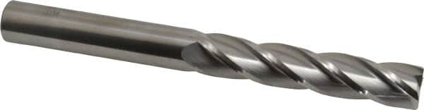 SGS - 5/8", 3" LOC, 5/8" Shank Diam, 6" OAL, 4 Flute, Solid Carbide Square End Mill - Single End, Uncoated, Spiral Flute, 30° Helix, Centercutting, Right Hand Cut, Right Hand Flute, Series 1EL - Benchmark Tooling