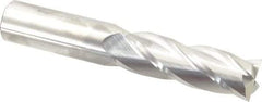 SGS - 1", 3" LOC, 1" Shank Diam, 6" OAL, 4 Flute, Solid Carbide Square End Mill - Single End, Uncoated, Spiral Flute, 30° Helix, Centercutting, Right Hand Cut, Right Hand Flute, Series 1EL - Benchmark Tooling