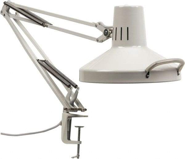 Value Collection - 120 VAC, 22, 100 Watt, Swing Arm Machine Light - Clamp Mount, 5 Ft. Cord, White - Benchmark Tooling