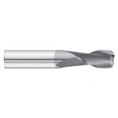 1" Dia. x 4 Overall Length 2-Flute .020 C/R Solid Carbide SE End Mill-Round Shank-Center Cut-TiAlN - Benchmark Tooling