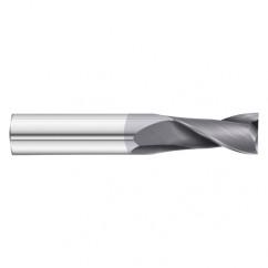 8mm Dia. x 64mm Overall Length 2-Flute Square End Solid Carbide SE End Mill-Round Shank-Center Cut-TiAlN - Benchmark Tooling