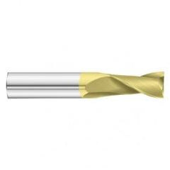 7/8 Dia. x 4 Overall Length 2-Flute Square End Solid Carbide SE End Mill-Round Shank-Center Cut-TiN - Benchmark Tooling